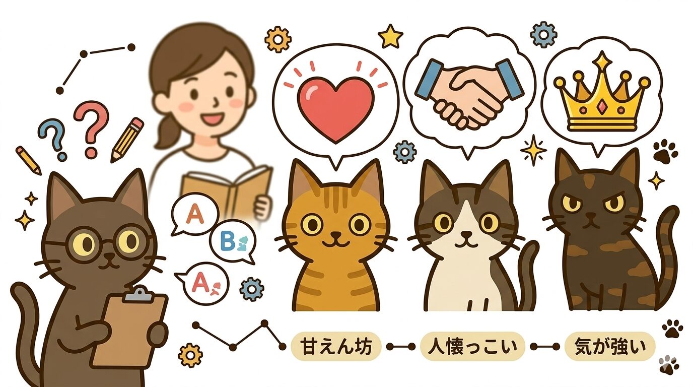 毛色別の性格傾向に関する研究結果のグラフィックレコード