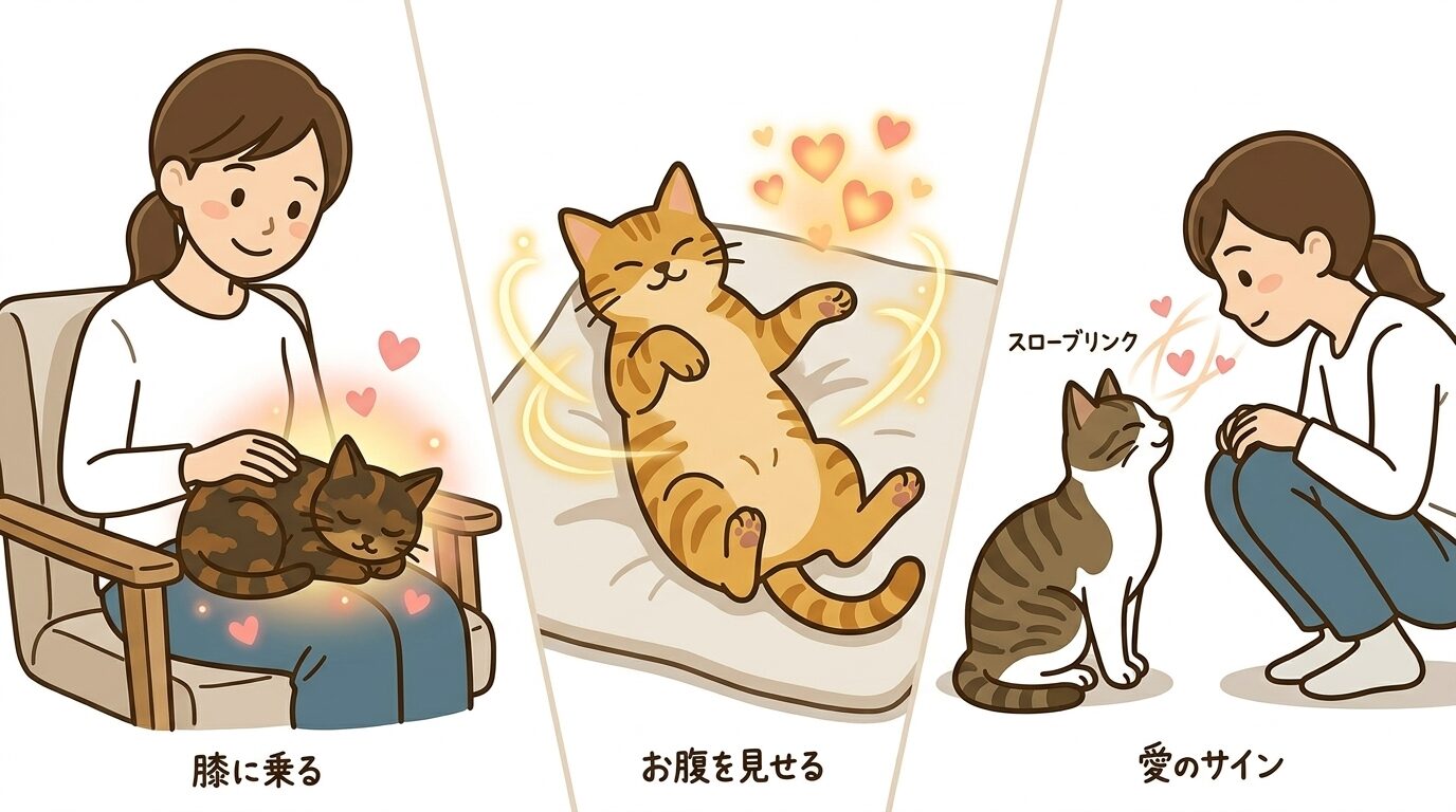 猫が体で示す「あなたを選んだ」サインを描いたグラフィックレコード