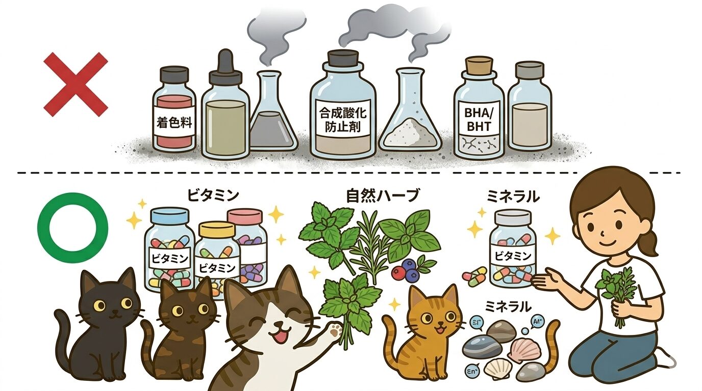 猫のフードで避けるべき添加物と問題ない添加物