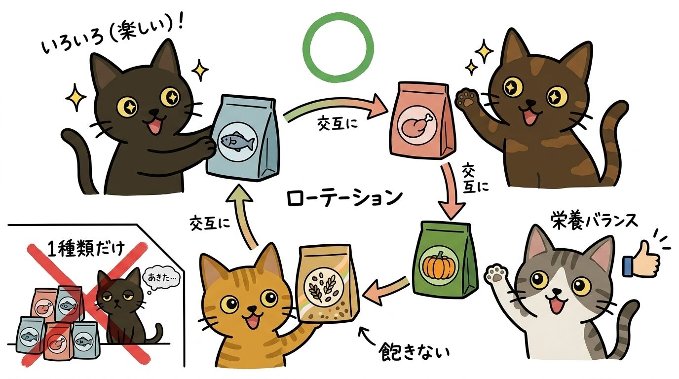 猫のドライフードのローテーション