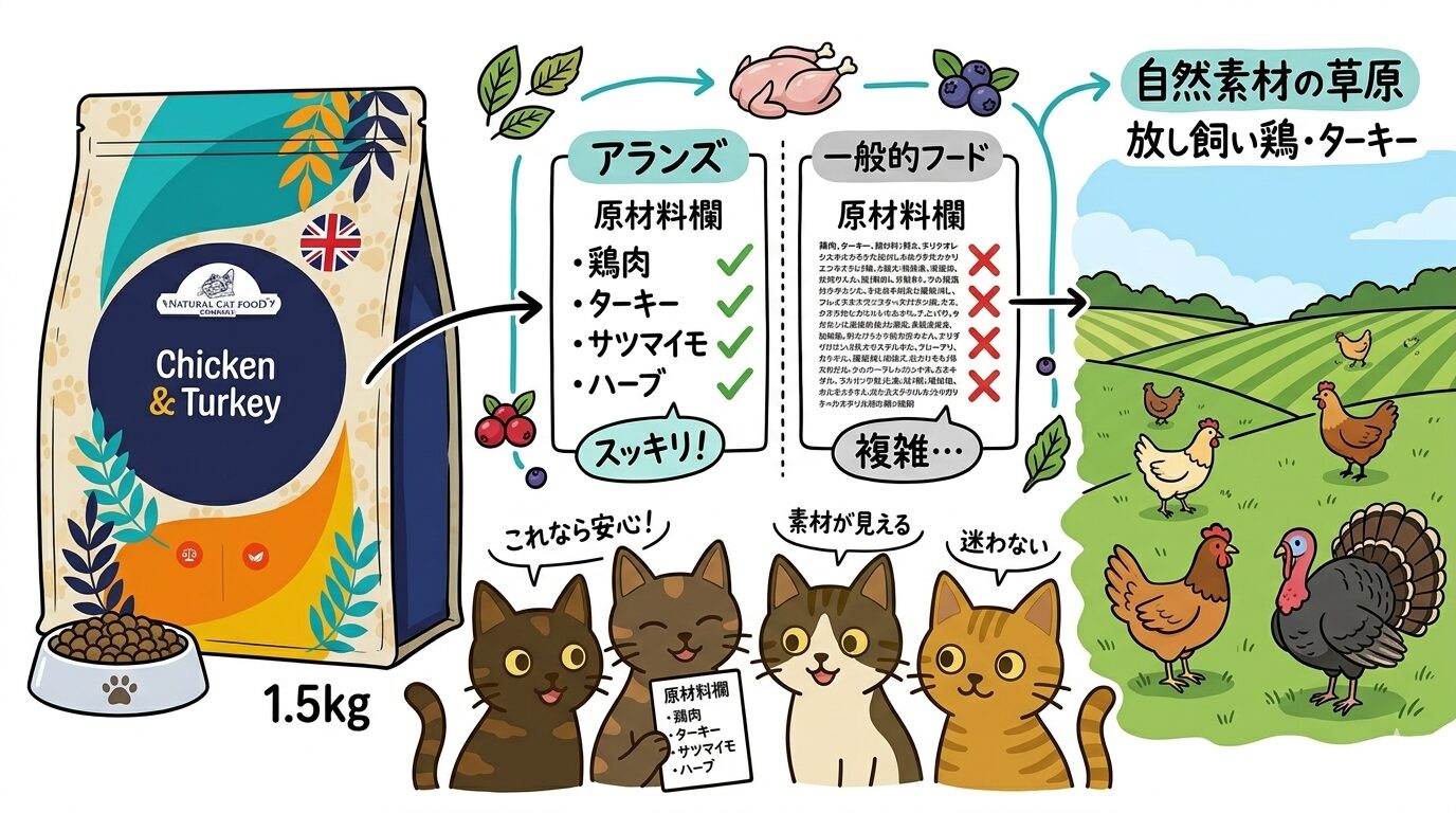 アランズナチュラルキャットフードの特徴